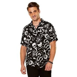 Spirit Halloween Mystical Icons Button Up NWT!